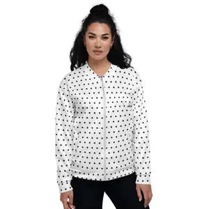 Unisex Bomber Jacket - Poppy Seed Polka Dot - Women