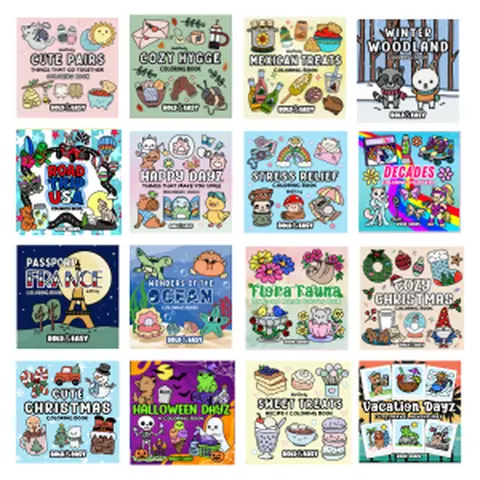 Mystery Coloring Book | Bold & Easy Hand-Drawn Adult Coloring Book