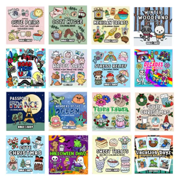 Mystery Coloring Book | Bold & Easy Hand-Drawn Adult Coloring Book