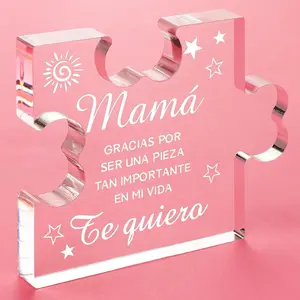 Regalos para Mama, Christmas Gifts for Mom in Spanish Acrylic Plaque, Regalos para Mama, Mothers Day Birthday Gift for Mom Mama Spanish from Daughter Son - Acrylic Puzzle Plaque Decoration