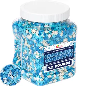 Snowflake Confetti Sprinkles - 1.2 Pounds - Winter Sprinkles - Blue & White Jimmies - Bulk Sprinkle Mix for Decorating - Great for Baking Cookies, Cakes, Cupcakes, and More!