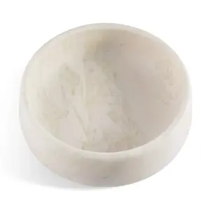 Koville Natural Marble Pet Bowl , Diameter 9.4" x height 2.5" ,Weighted Marble Stone Cat Dish Pet Bowl for Food and Water, Gift for Pet Lovers (Namib Fantasy)