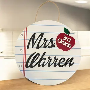 Customized Teacher Door Hanger - Add Name and Grade in order comments - Perfect Decor for Classroom hobby lobby signs wood doorhanger doorhangers of