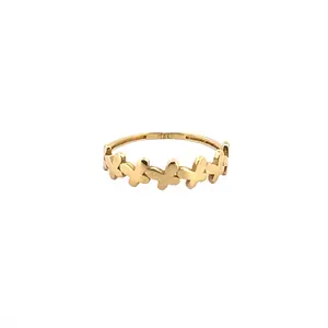 14K Gold Butterfly Row Band