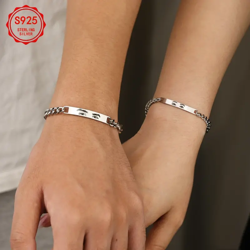 Couple Bracelet S925 Silver Fashion Bracelet Men's and Women's Bracelet Trendy Accessories