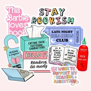 Bookish Era Stickers 100+ Count, Holographic/Glitter, Handmade and Waterproof Adhesive Vinyl Decal Booktok Stickers Scrapbook