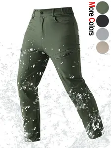 Men's Casual Comfortable Durable Waterproof Tactical Cargo Trousers, Pants, Retro Solid Colour Versatile Zip Pockets Outdoor Sports Lightweight Breathable Workwear For Daily Commuting, Hiking and Fishing Outfits