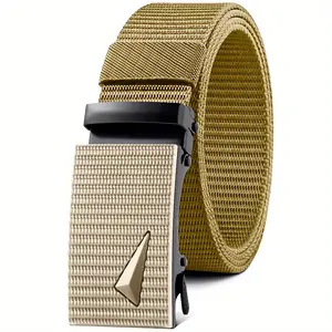 Automatic Buckle Canvas Belt - Vintage Casual Style