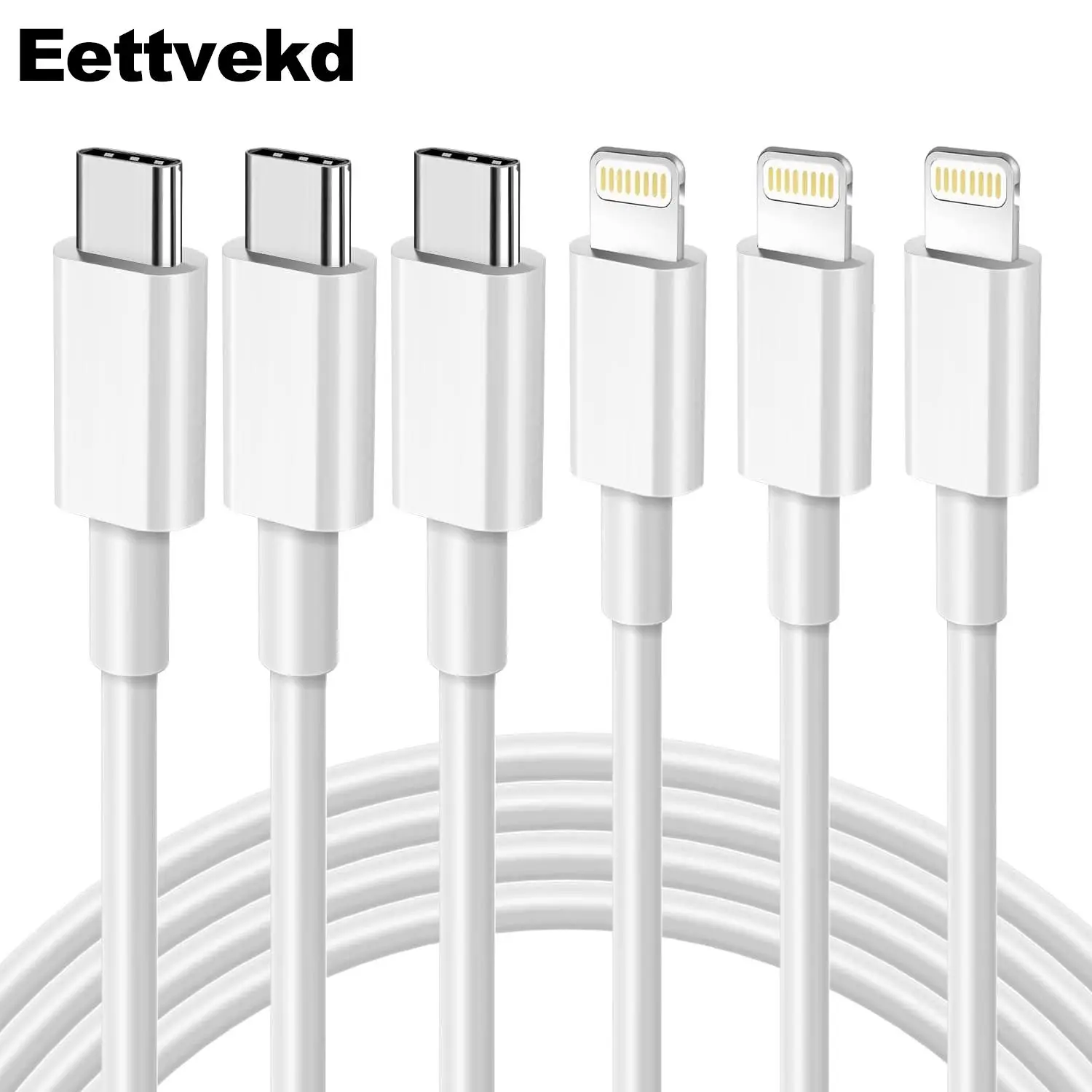 Eettvekd USB C Fast Charging Cable, 3 Counts PD Super Fast Charge Phone Charging Cable for Summer for iPhone 14/14 Pro/13/13 Pro/12/11 Pro/X/XS/XR Pho