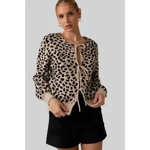 Cheetah Cardigan - True to Size Leopard Print Sweater for Women - Model Wears Small - Perfect Fit for 5'10" Height
