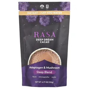 Rasa Adaptogen & Mushroom Sleep Blend, Instant, Deep Dream Cacao, 6.77 oz (192 g)