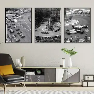 3pcs F1 Monaco Grand Poster, Formula 1 Racing Canvas Painting, Art, Sport Wall Art, Bedroom Decor, Living Room Decor, Unframed