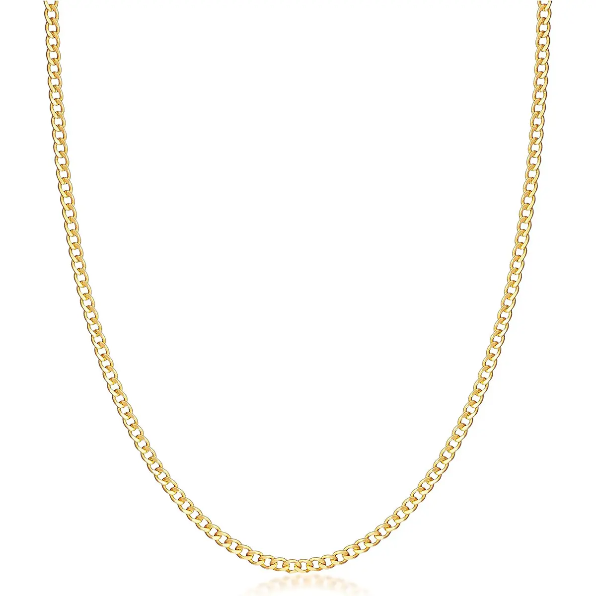 3mm Plated Chains for Men, Mens Necklace Chains Stainless Steel Cuban Link Chain Necklace Women or Men and Boys, 20, 22 Inch rope jewelry