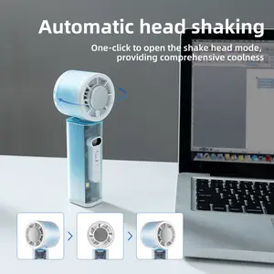 Beat the Heat with K75! 3s Instant Cooling, 100 Speeds, Auto Shake + LED Light, Portable Handheld Fan for Summer