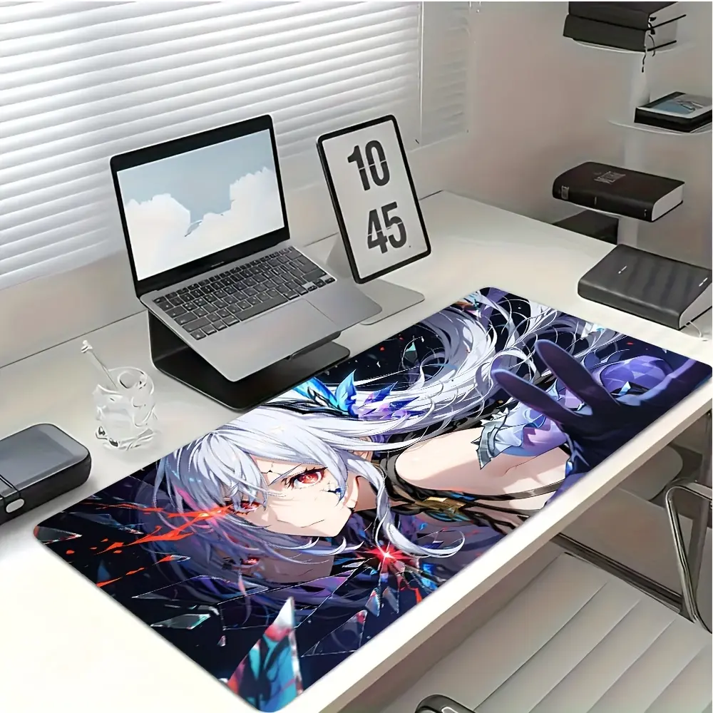 1pc G-Genshin Impacts Skirt Gaming Mouse Pad - Non-Slip Rubber Base, Washable Desk Mat with Anime Character Design, Large Gaming Desk Mat for PC, Office, School - Ideal Gift For Genshin Impact Fans & Gamers, Office Decor, Vibrant Artwork