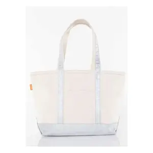 Medium Metallic Silver Tote