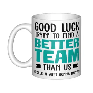 Funny Farewell Mug - Good Luck Finding Better Team Coffee Cup - Goodbye Gift for Coworker Manager Boss Intern Contractor New Job Promotion Retirement Leaving Present 11oz