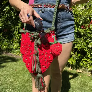 Strawberry crocheted purse