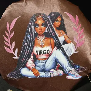 Virgo Zodiac Satin Bonnet – Astrology Queen Protective Hair Bonnet for Natural Hair, Braids & Locs | Sleep Hair Wrap