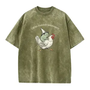 Off to Commit Tomfoolery T-Shirts, Frog Riding Chicken Tee, Sarcastic Graphic Tee