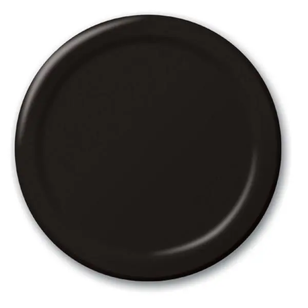 Touch Of Color 753260B 7 In. Solid Black Velvet Lunch Plates - Case of 900, Higher Counts, Less Cost, Service Plate