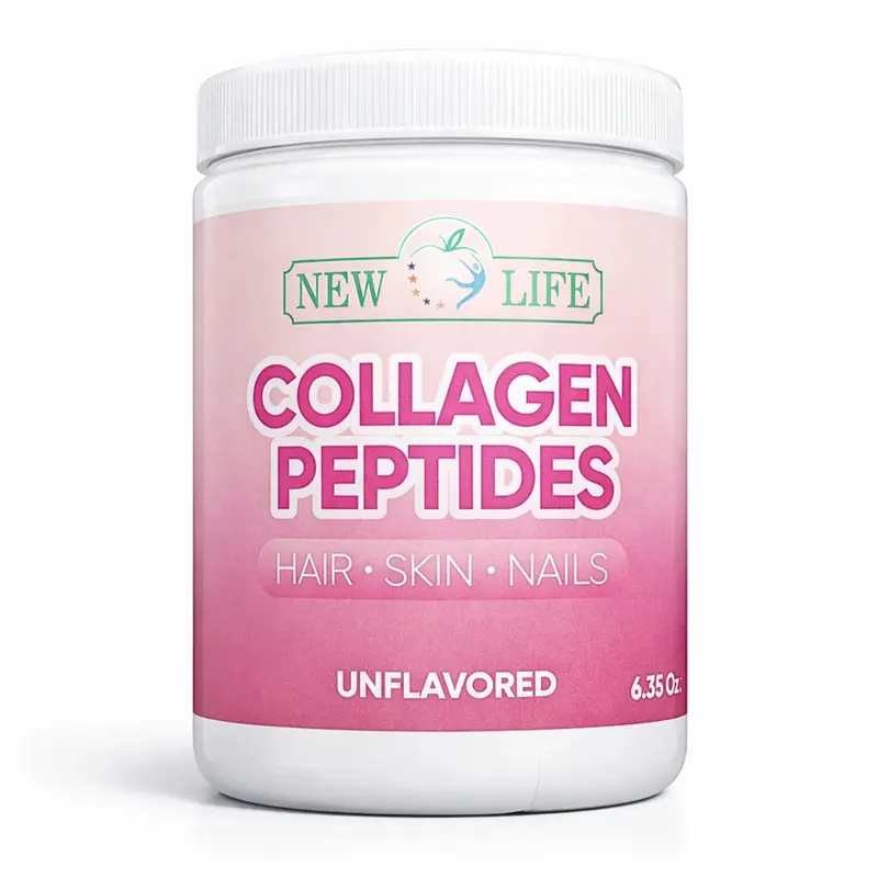 New Life Collagen Peptides Powder 6.35 Oz Unflavored Premium Supplement for Skin Hair & Nails Support - Healthcare
