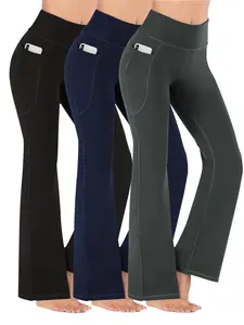 Women's High Waist Side Pocket Sports Groove Tummy Control Leggings, High Waisted Leggings, High Stretch Seamless Yoga Pants, Fitness Pants, Gym Clothes, Ladies Sportswear Clothing, Leggings for Women, Side Pocket Leggings