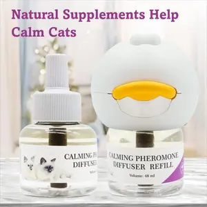 Cat Calming Plug-In Diffuser, Electric Pheromone Relief for Stress, Spraying & Scratching, Drug-Free, Long Lasting Refill for Home