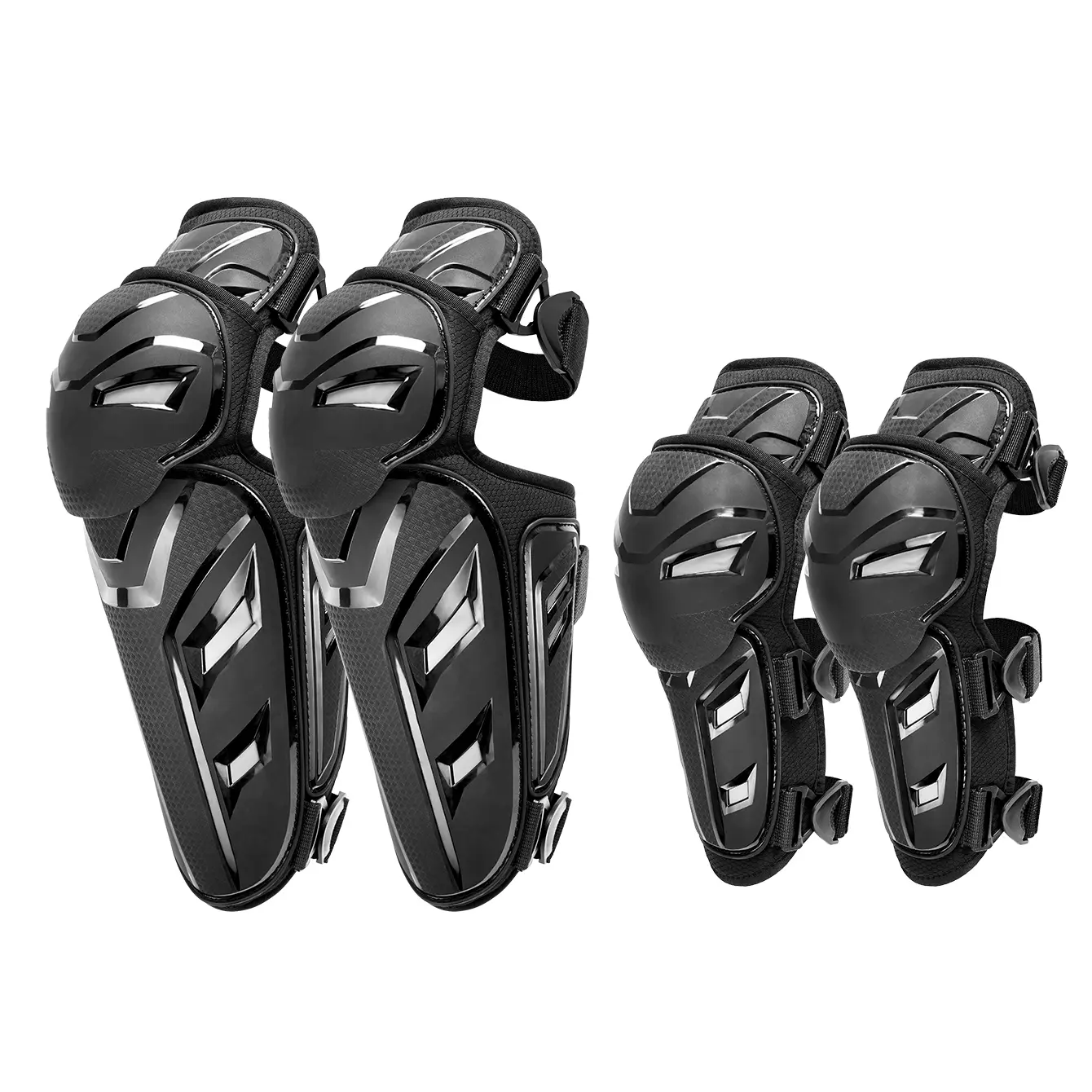 Motorcycle Off-Road Motocross Protective Gear Set for Adults - Anti-Fall Knee Guards, Elbow Guards, Earthquake Resistant, Enhanced Safety, Essential Protection for Outdoor Sports
