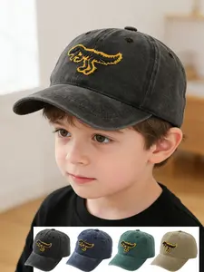 Cartoon Dinosaur Denim Baseball Cap, Adjustable Snapback, Unisex Casual Fashion Sun Protection Hat for Boys & Girls, Suitable for Ages 3-6, Snapback Hats