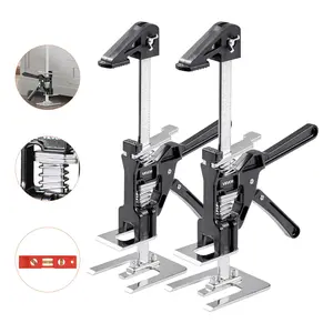 VEVOR Labor Saving Arm Jack, 2 PCS 330 lbs Bearing Capacity, Lifting up to 7.1", Metal Hand Lifting Jack Tool with Magnetic Level, Adjustable Height, for Door, Window, Furniture, Woodworking, Black