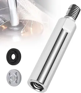 M10 Angle Grinder Extension Rod 80mm For 100 Type Angle Grinders 3PCS Set Includes 1 Extension Shaft 2 Clamping Flanges Heavy Duty Steel Polishing Extension Accessory For Tight Spaces Power Tool Parts