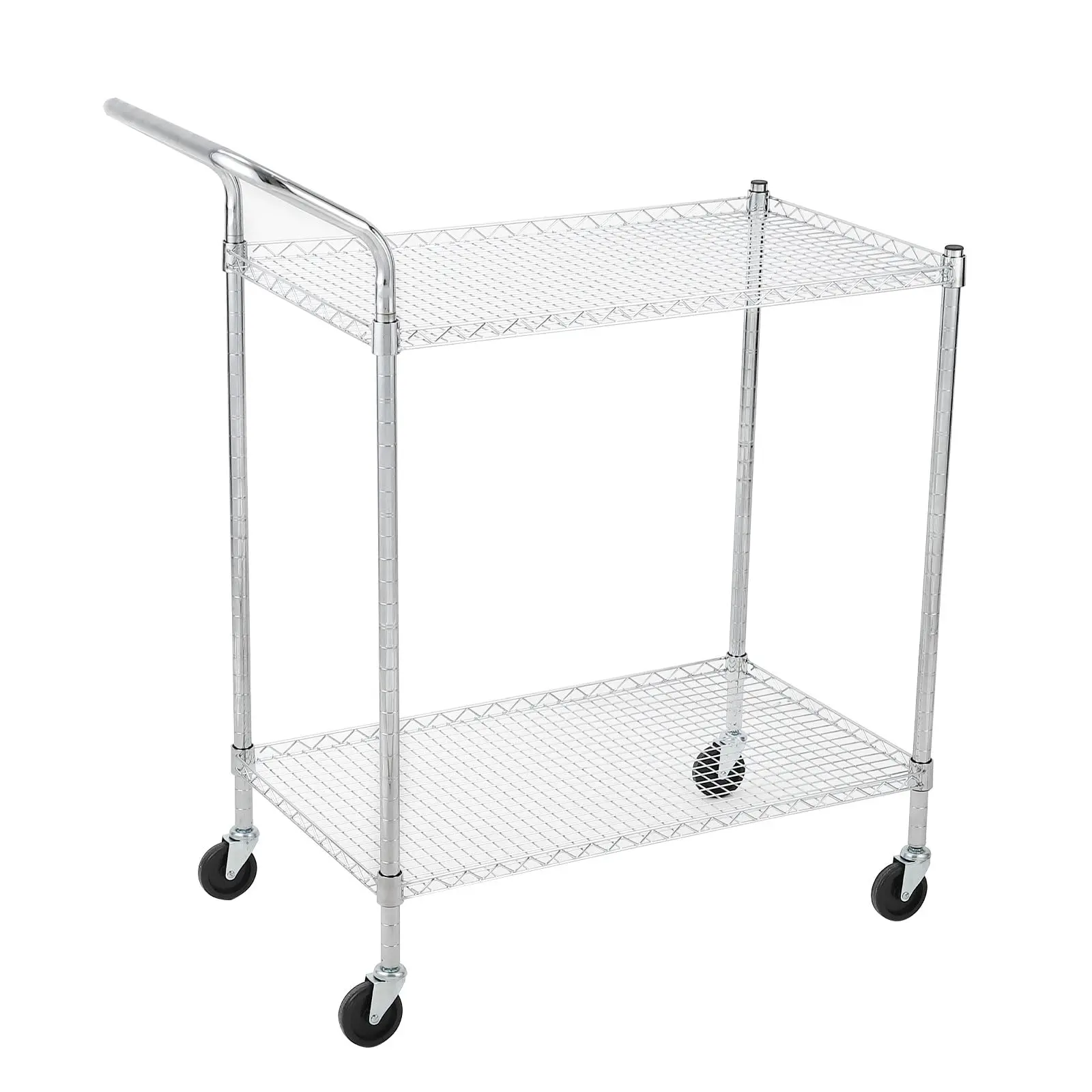 【Christmas Deal】GARVEE Commercial Grade Utility Cart with 2 or 3 Tires, Wire Rolling Design, Steel or Alloy Steel Construction, Available with High or Low Handle, Ideal for Food Storage and Service in Restaurants and Kitchens