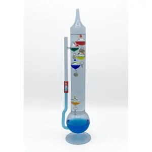 13" Tall Galileo Thermometer / Goethe Ball Barometer Combo Unit