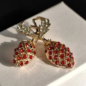 A&M Berry Brooch-Black Friday,christmas gift ideal,holiday jewelry,new style elegant jewelry,Gold Plated,Chunky funky unique accessory dangle,huggie hoop Women's thoughtful gift