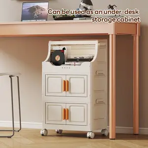 50cm*28cm Mobile Storage Cabinet, Adjustable 2-6 Layers, Durable Plastic Organizer, Space-Saving Design, Ideal for Home Essentials