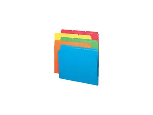 Smead 11943 File Folders, 1/3 Cut Top Tab, Letter, Bright Assorted Colors, 100/Box