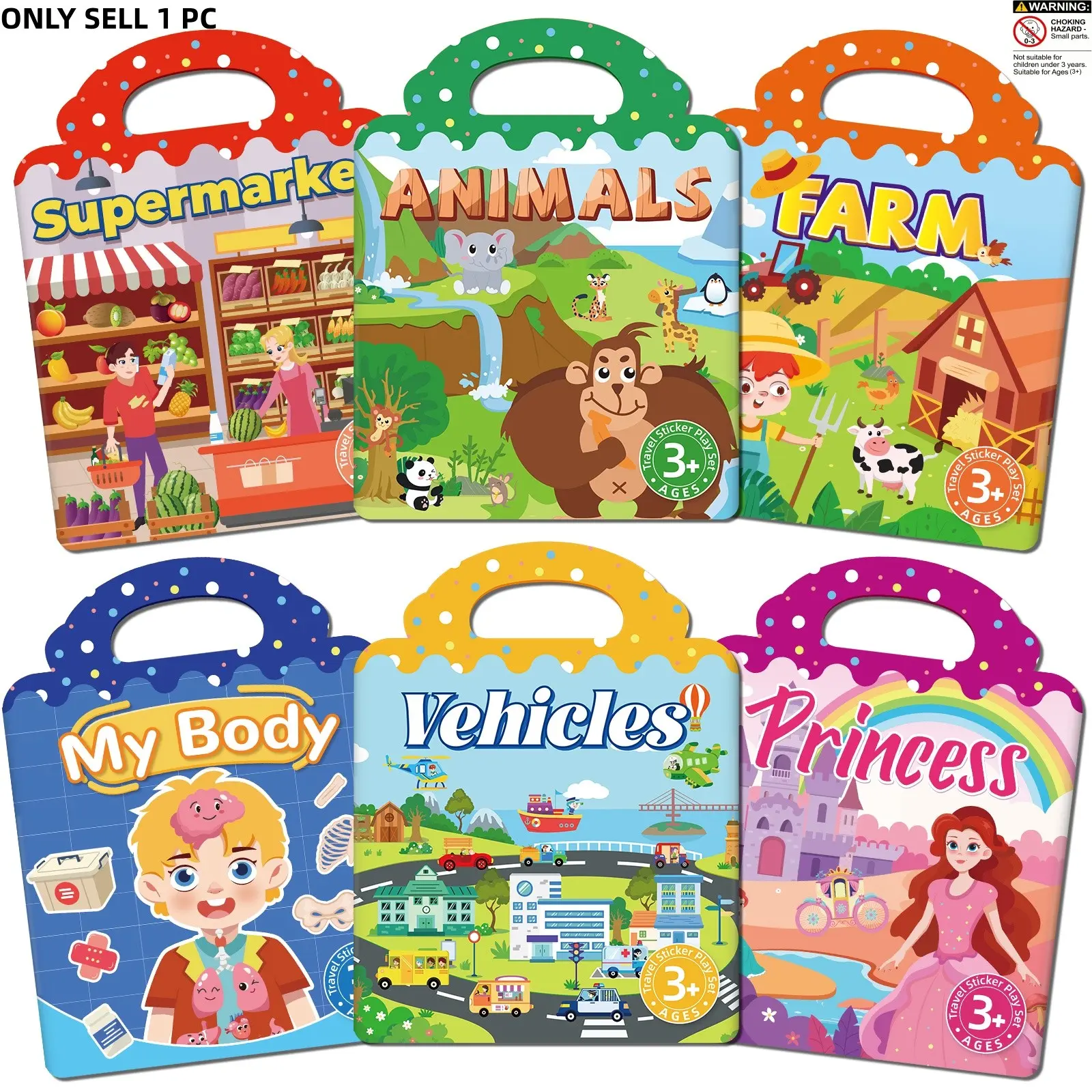 Waterproof Reusable Sticker Book, Portable DIY Learning Toy with Activity, Fun, Creativity, Engagement, Ideal Gift for Christmas Halloween Thanksgiving Winter New Year