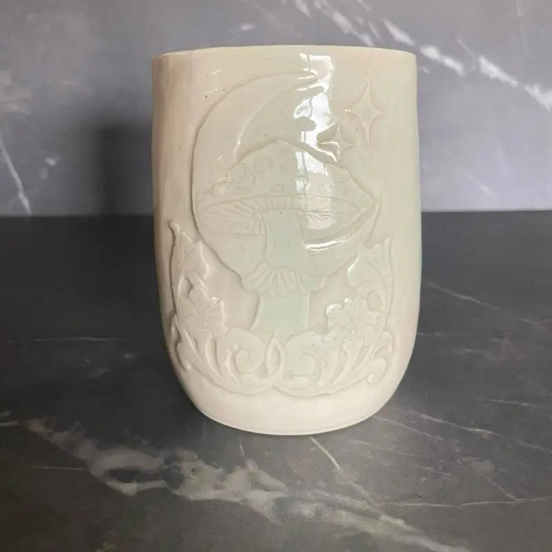 Hand Carved Western Mushroom Wine Glass