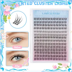 Eyelash Kit 9-12mm 168 Pcs Diy Lash Extension Natural Cluster Lashes Kit lashclusters Wispy Lashes Lash Clusters Natural Curly Lashes Natural Lash Diy at Home