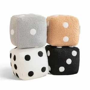 Creative Funny Simulation Dice Plush Pillow Cubic Cube Plush Pendant Dolls Stuffed Soft Sofa Back Cushion Creative Home Decor (White,20cm/7.8 inch)