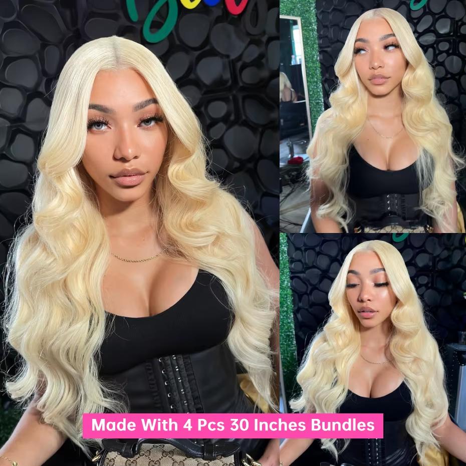 Rovess 613 Blonde Body Wave Bundles 12A Brazilian Virgin Human Hair Extensions 100% Unprocessed Real Hair for Women