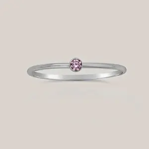 June Birthstone Ring Alexandrite – Sterling Silver Stacking Ring