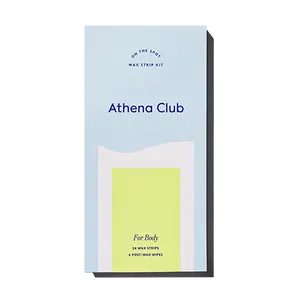 Athena Club Wax Strip Kit for Body - 24 Wax Strips & 6 Post-Wax Wipes for Hair Removal, Smooth Finish, and Plant-Based Comfort