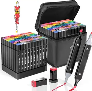 Markers, 80 Colors Dual Tip Art  Markers Set -  for Coloring, Drawing, Sketching, Card Making and Illustration,  for Adults and