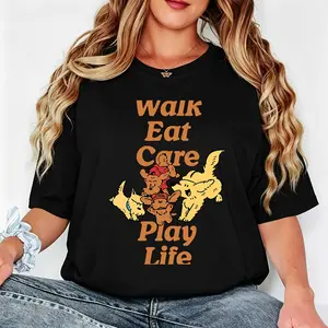 Casual Style Women's T-Shirt Pokemon Characters Walk Eat Care Play Life Graphic Print Summer Wear Gift For Pokemon Fans
