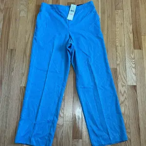 NWT Blue Elastics Waist Straight LED Trousers for Comfortable Everyday Wear