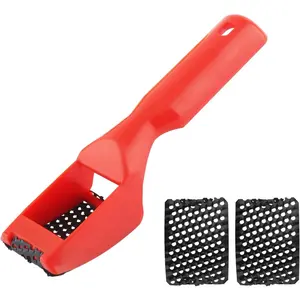 Shaver Blade Holder, Includes 3 Half-Round Shaving/Shaping Blades - Rasp Block Plane, One Hand Surform Shaver Handle, Dent Repairs, Wood Fiberglass File Tool