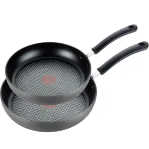Ultimate Hard Anodized Nonstick Fry Pan Set 2 Piece 10 & 12 Inch Oven Broiler Safe 400F Dishwasher Safe Grey Chef Pan - Cookware