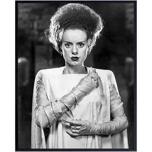 Bride of Frankenstein Poster Frankenstein Decor Horror Movie Posters Hollywood Movie Wall Art Decor Photo Home Theater Decoration for Women Bridal Shower Gifts Mary Shelley Kitchen Paintings Unframed